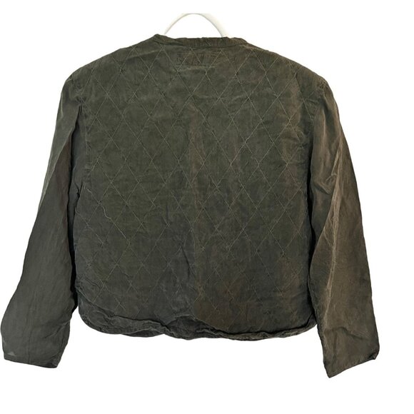 Action Wear USA Quilted Button Up Jacket Olive Green Sz SP - Picture 2 of 9